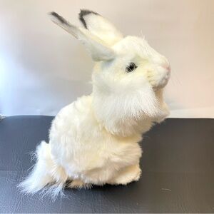 Hansa White Hare Plush Stuffed Animal Toy Realistic Bunny 12”